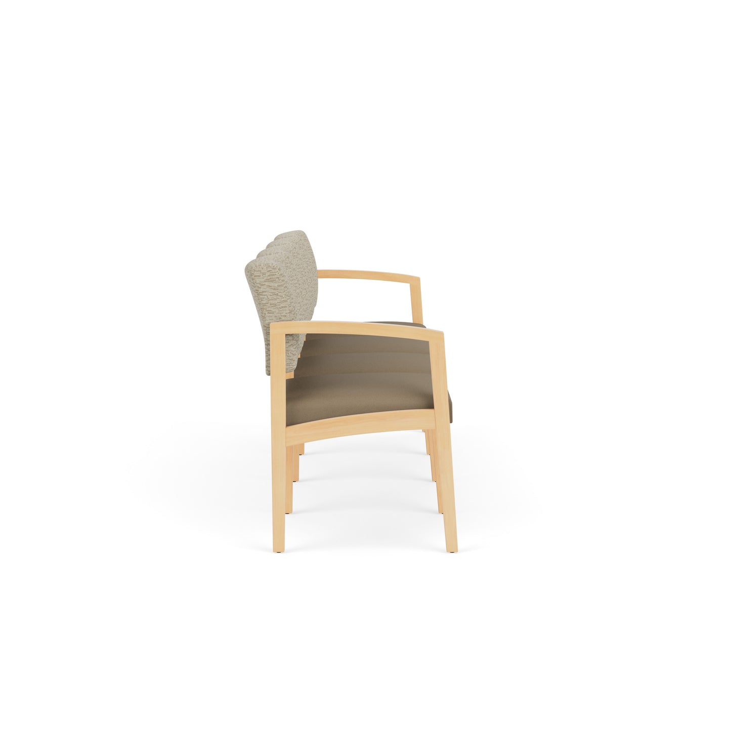 Lenox Wood Waiting Reception 4 Seat Tandem Seating Wood Frame No Center Arms