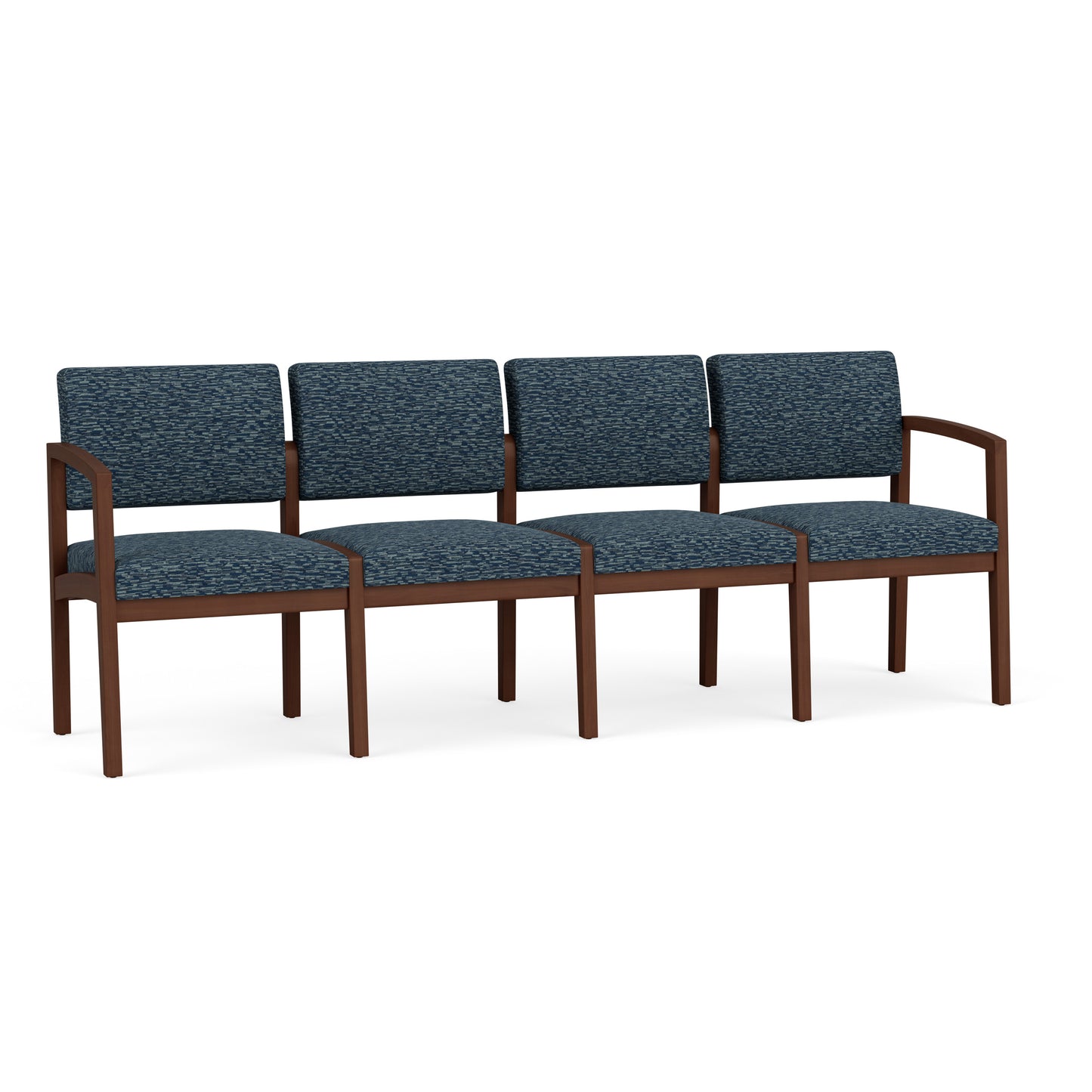 Lenox Wood Waiting Reception 4 Seat Tandem Seating Wood Frame No Center Arms