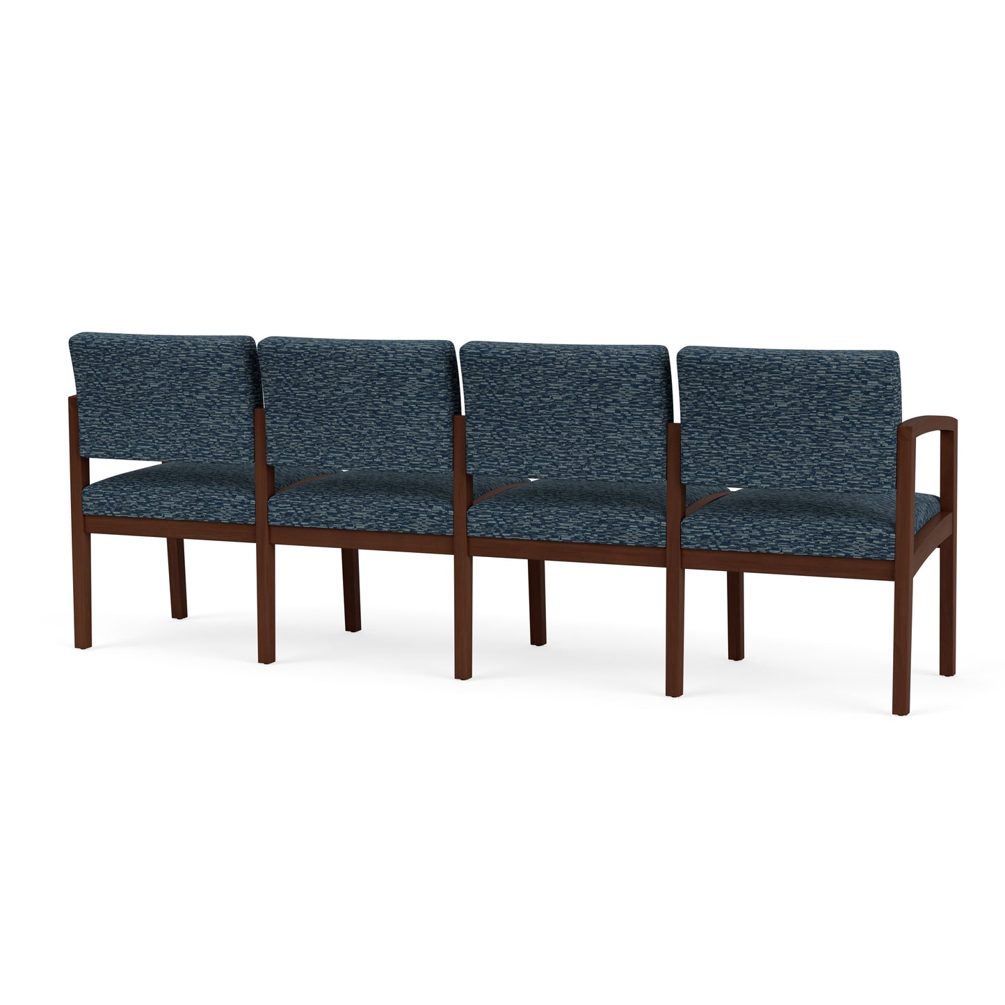 Lenox Wood Waiting Reception 4 Seat Tandem Seating Wood Frame No Center Arms