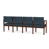 Lenox Wood Waiting Reception 4 Seat Tandem Seating Wood Frame No Center Arms