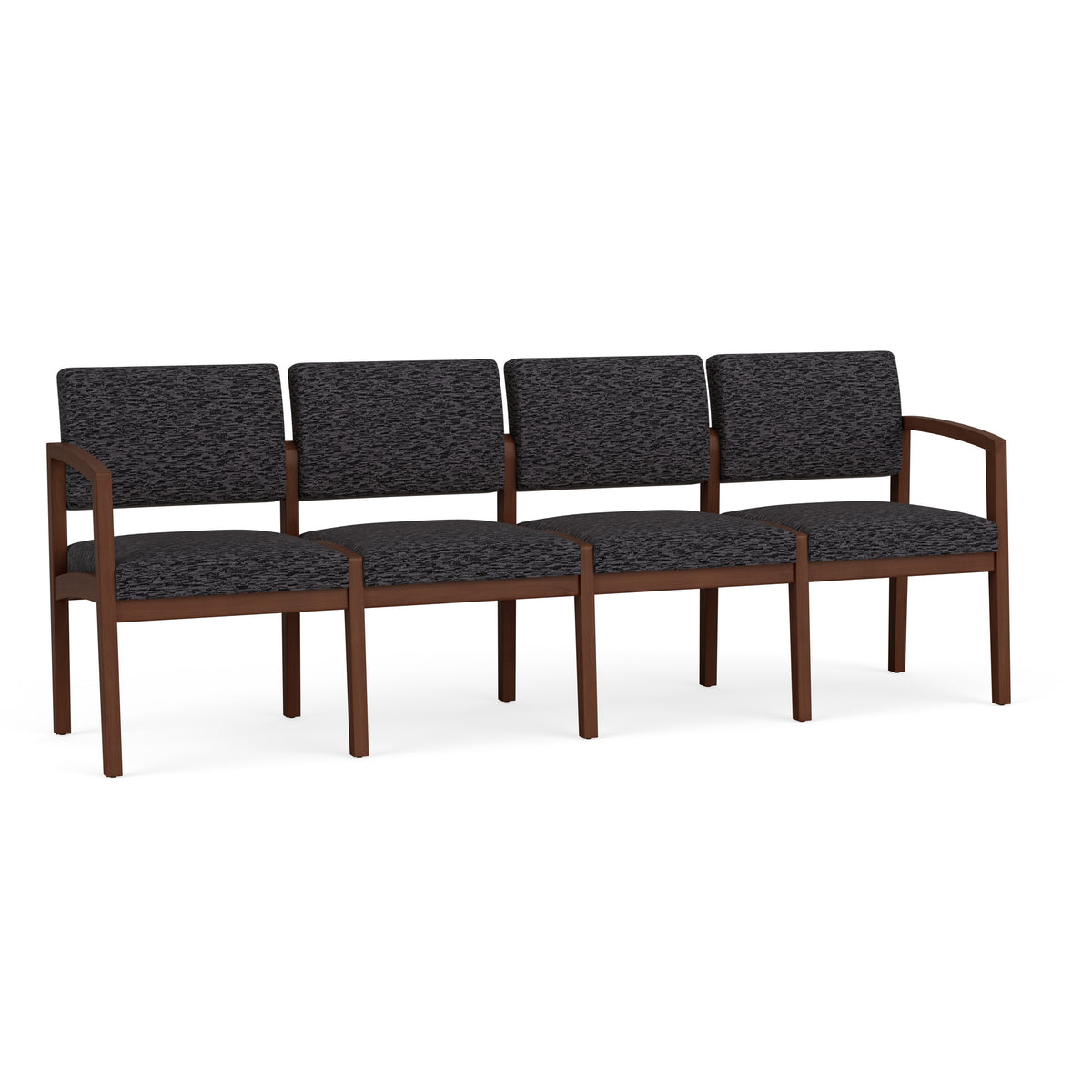 Lenox Wood Waiting Reception 4 Seat Tandem Seating Wood Frame No Center Arms
