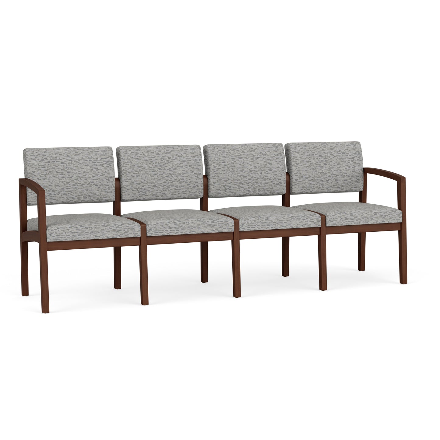 Lenox Wood Waiting Reception 4 Seat Tandem Seating Wood Frame No Center Arms