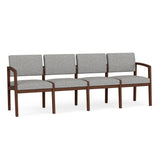 Lenox Wood Waiting Reception 4 Seat Tandem Seating Wood Frame No Center Arms