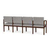 Lenox Wood Waiting Reception 4 Seat Tandem Seating Wood Frame No Center Arms