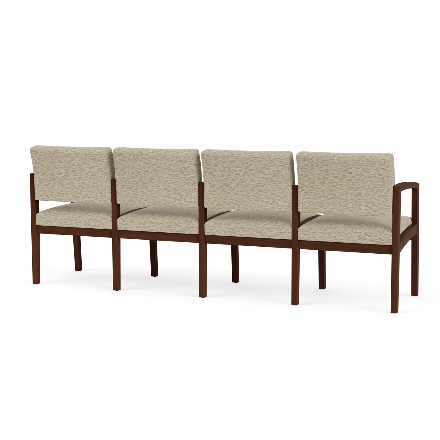 Lenox Wood Waiting Reception 4 Seat Tandem Seating Wood Frame No Center Arms