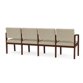Lenox Wood Waiting Reception 4 Seat Tandem Seating Wood Frame No Center Arms