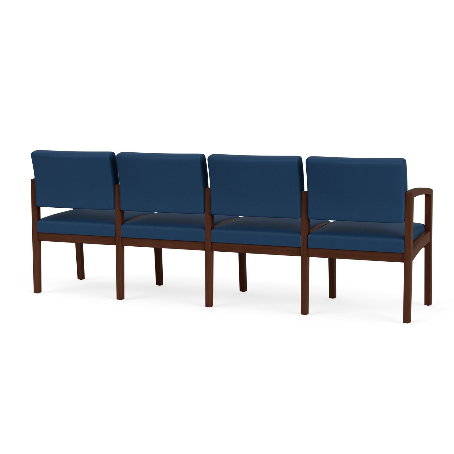 Lenox Wood Waiting Reception 4 Seat Tandem Seating Wood Frame No Center Arms