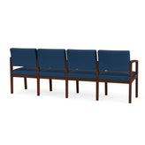 Lenox Wood Waiting Reception 4 Seat Tandem Seating Wood Frame No Center Arms