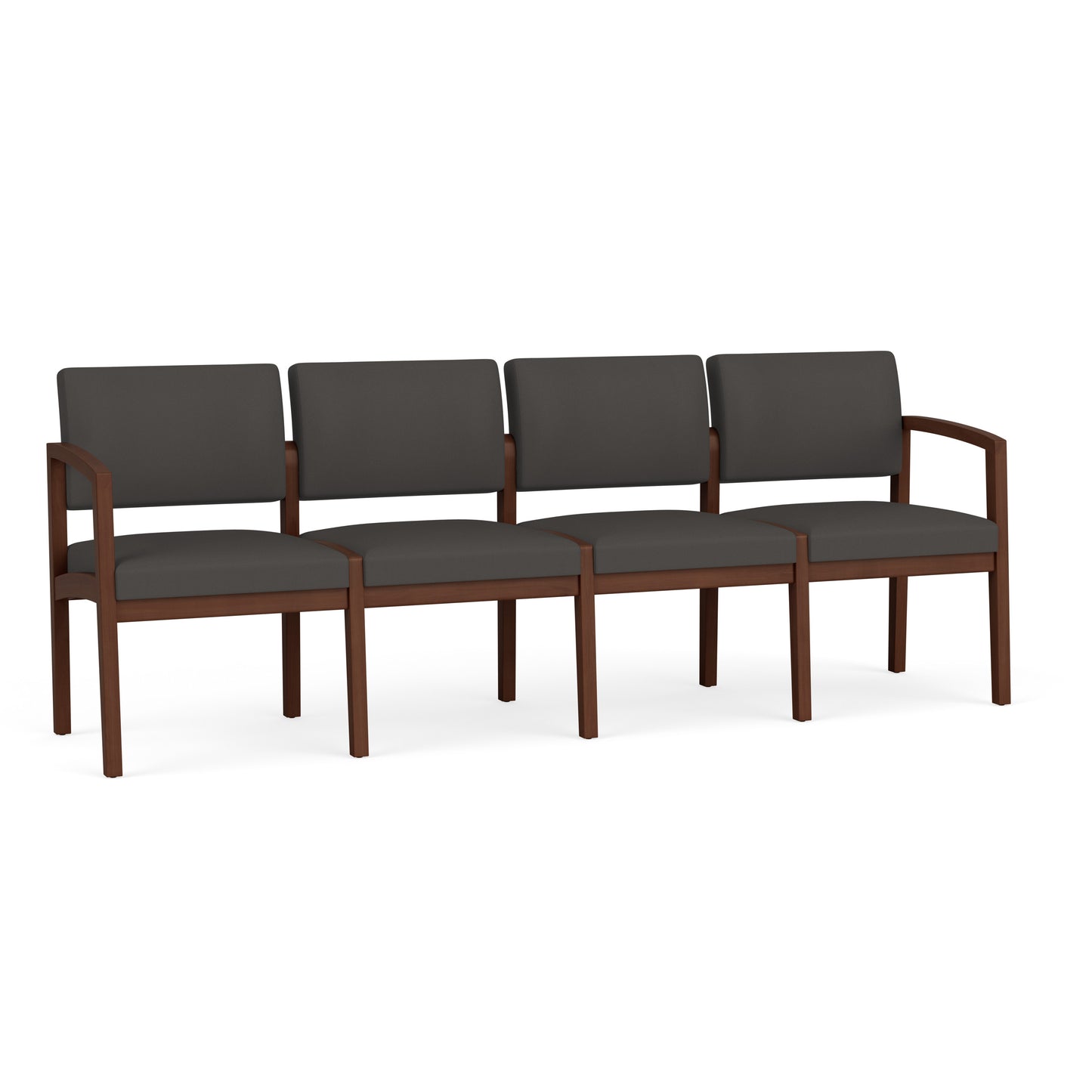 Lenox Wood Waiting Reception 4 Seat Tandem Seating Wood Frame No Center Arms