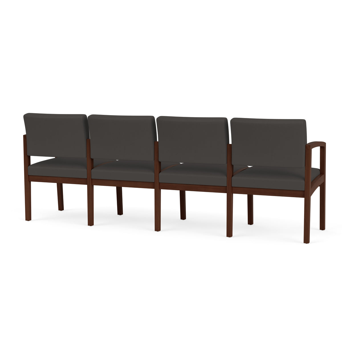 Lenox Wood Waiting Reception 4 Seat Tandem Seating Wood Frame No Center Arms