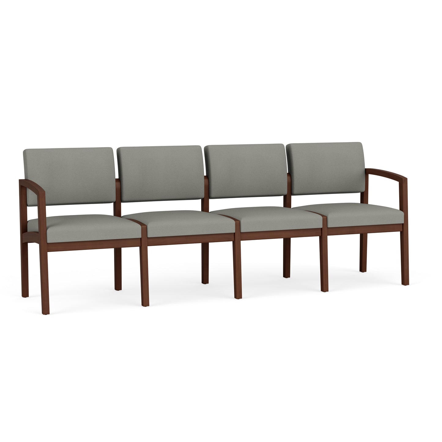 Lenox Wood Waiting Reception 4 Seat Tandem Seating Wood Frame No Center Arms