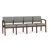 Lenox Wood Waiting Reception 4 Seat Tandem Seating Wood Frame No Center Arms