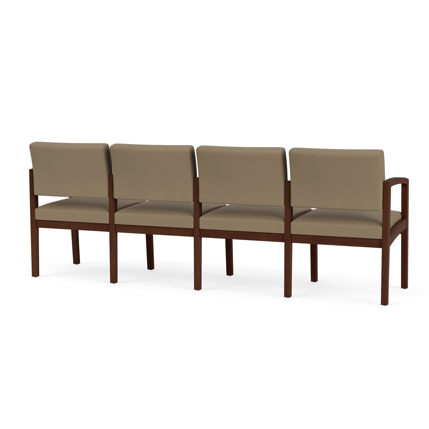 Lenox Wood Waiting Reception 4 Seat Tandem Seating Wood Frame No Center Arms