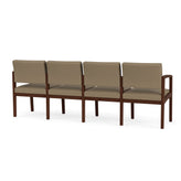 Lenox Wood Waiting Reception 4 Seat Tandem Seating Wood Frame No Center Arms