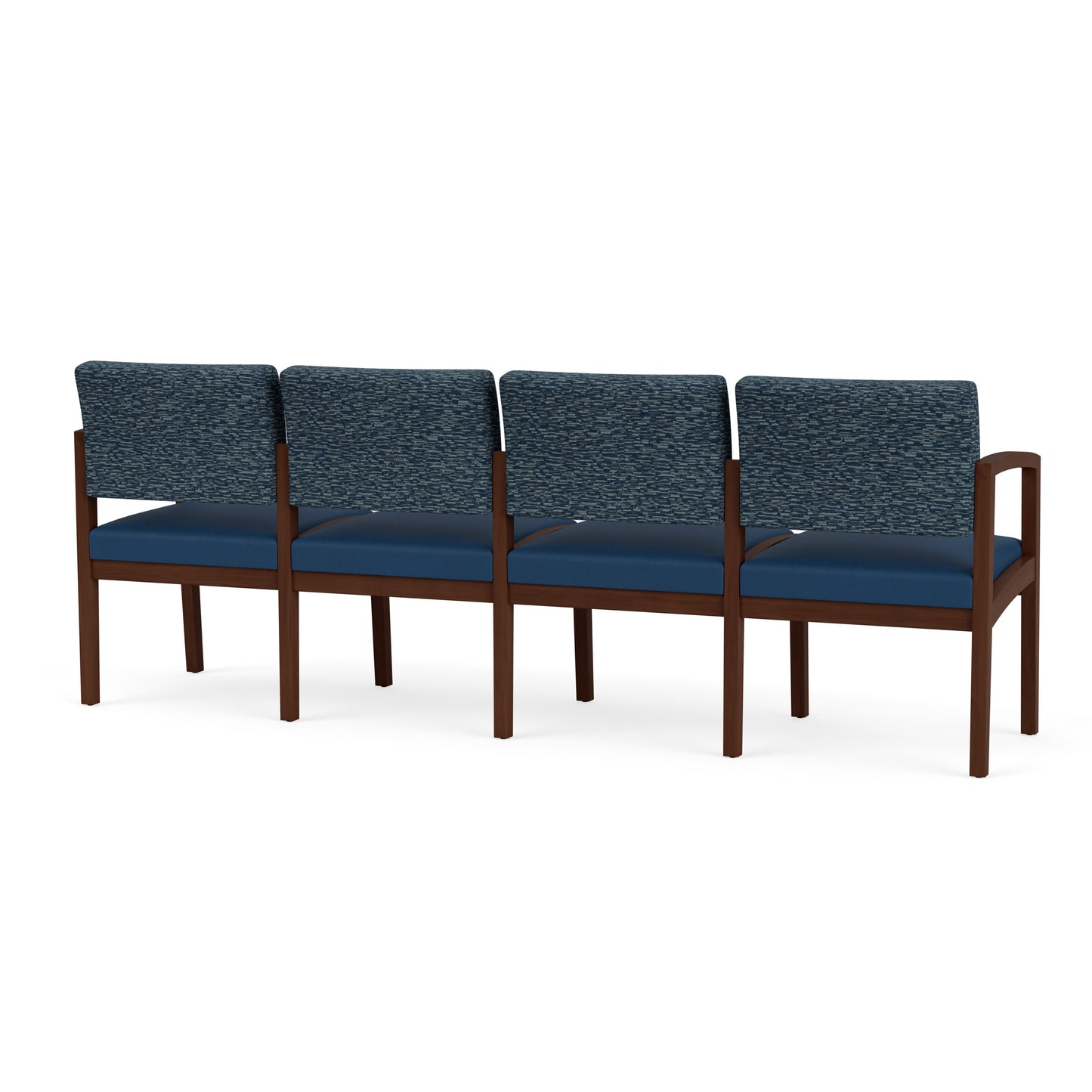 Lenox Wood Waiting Reception 4 Seat Tandem Seating Wood Frame No Center Arms