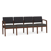 Lenox Wood Waiting Reception 4 Seat Tandem Seating Wood Frame No Center Arms