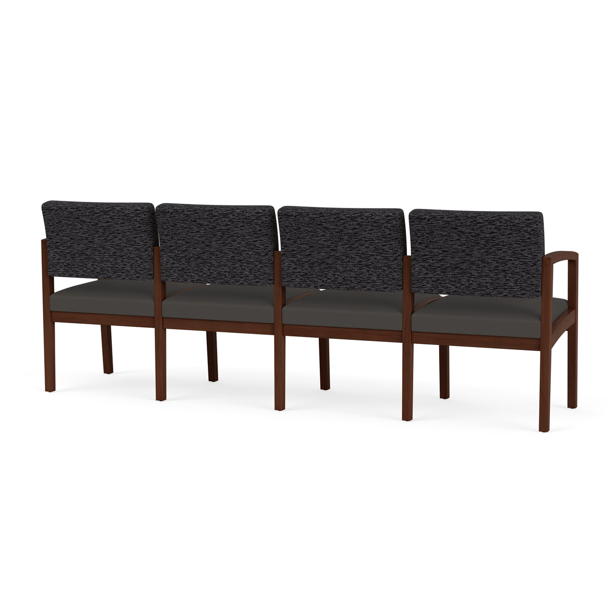 Lenox Wood Waiting Reception 4 Seat Tandem Seating Wood Frame No Center Arms