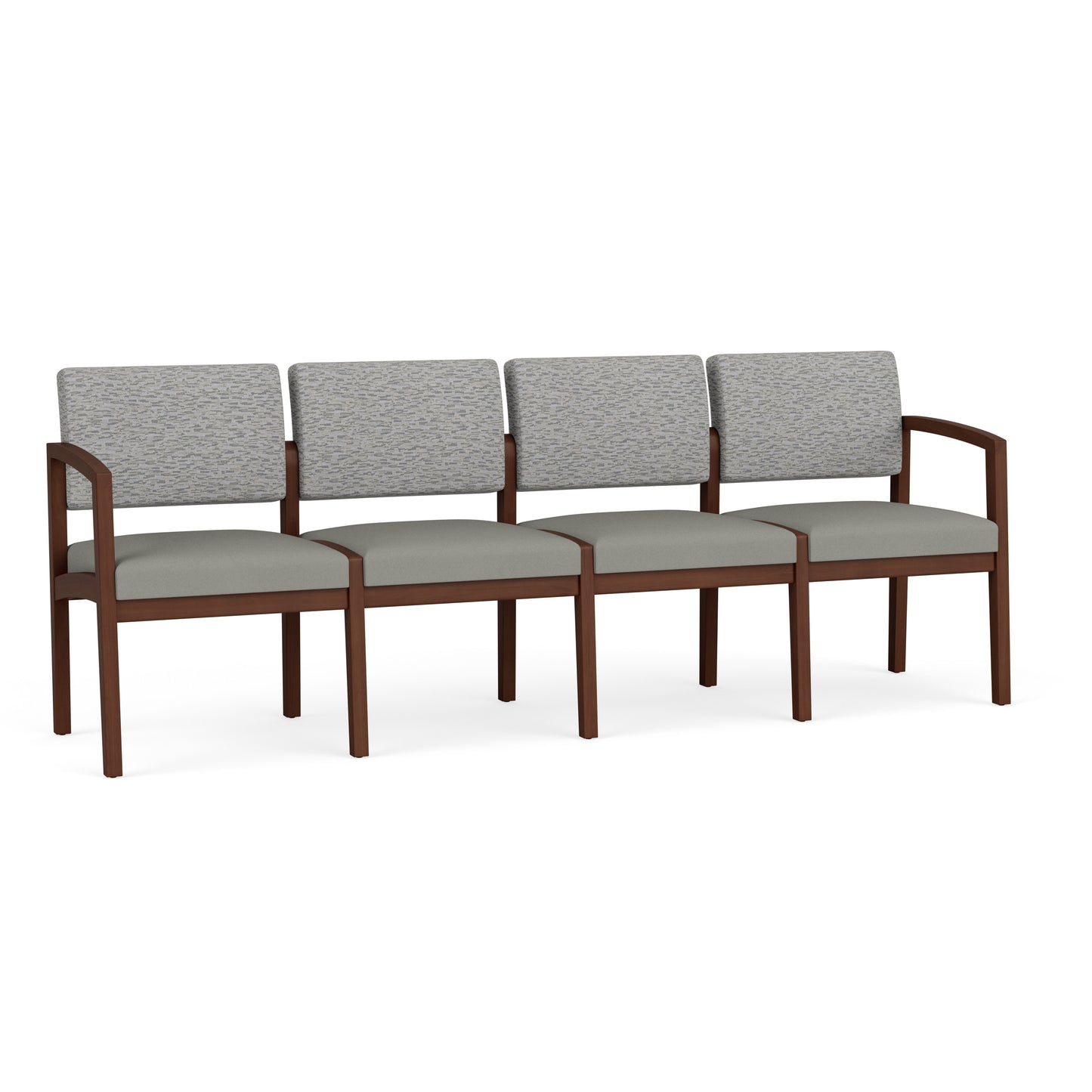 Lenox Wood Waiting Reception 4 Seat Tandem Seating Wood Frame No Center Arms