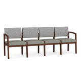 Lenox Wood Waiting Reception 4 Seat Tandem Seating Wood Frame No Center Arms