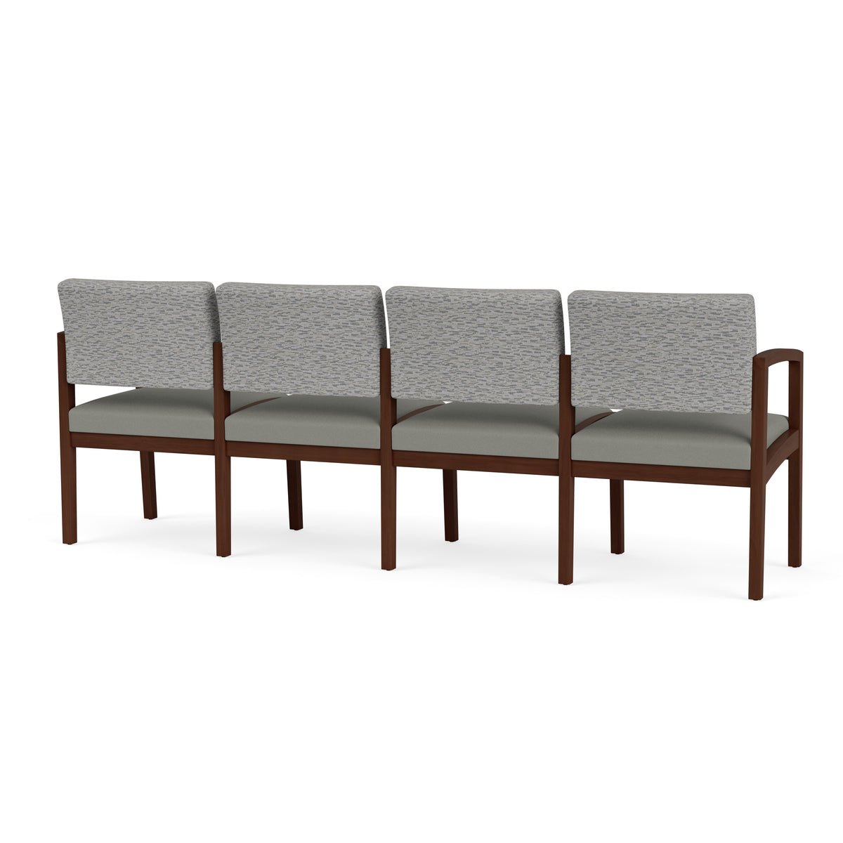 Lenox Wood Waiting Reception 4 Seat Tandem Seating Wood Frame No Center Arms
