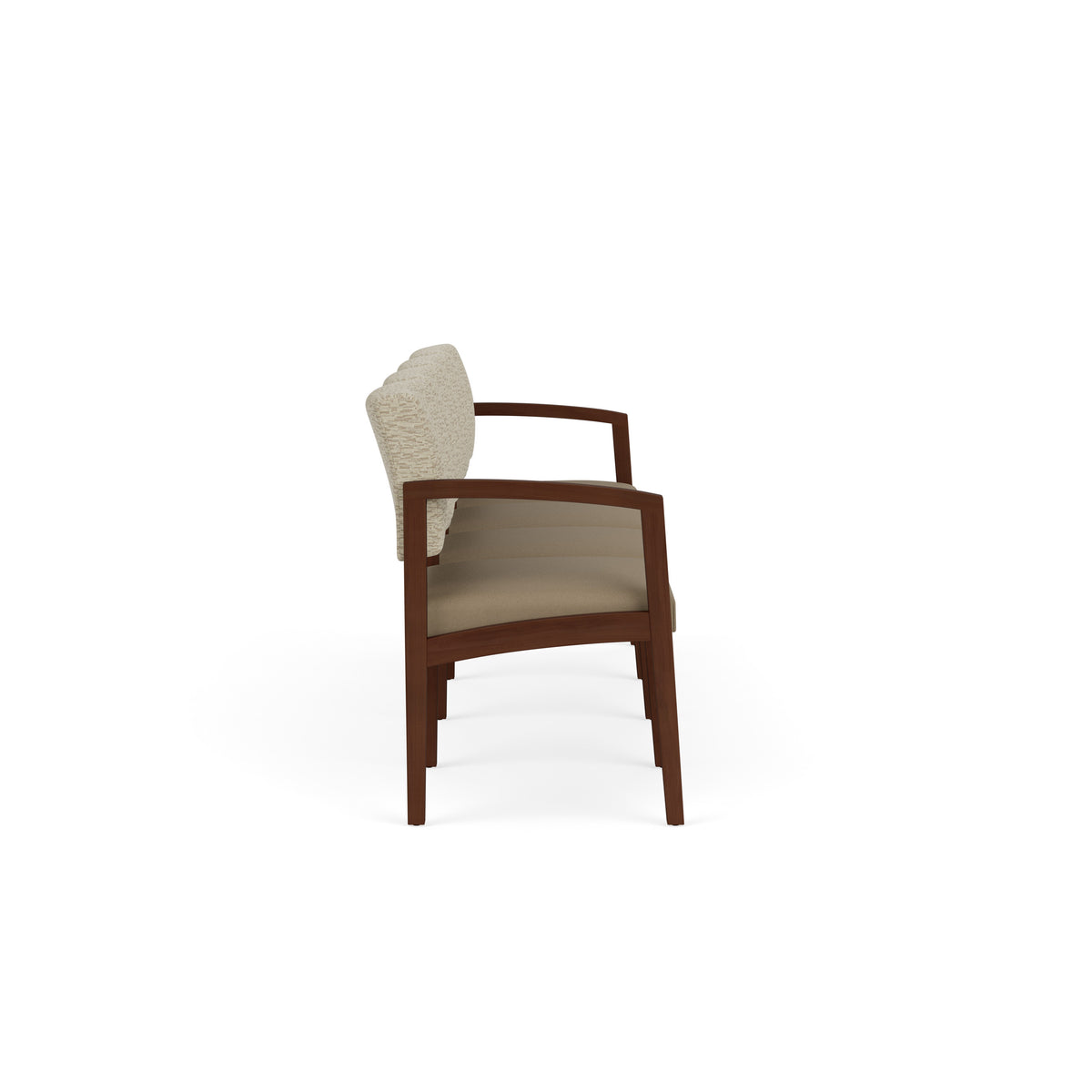 Lenox Wood Waiting Reception 4 Seat Tandem Seating Wood Frame No Center Arms