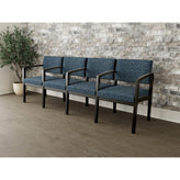 Lenox Wood Waiting Reception 4 Seat Tandem Seating Wood Frame