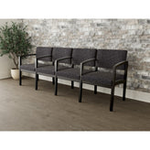 Lenox Wood Waiting Reception 4 Seat Tandem Seating Wood Frame