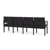 Lenox Wood Waiting Reception 4 Seat Tandem Seating Wood Frame