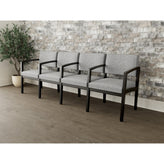 Lenox Wood Waiting Reception 4 Seat Tandem Seating Wood Frame