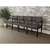 Lenox Wood Waiting Reception 4 Seat Tandem Seating Wood Frame