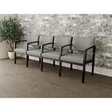 Lenox Wood Waiting Reception 4 Seat Tandem Seating Wood Frame