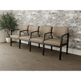 Lenox Wood Waiting Reception 4 Seat Tandem Seating Wood Frame