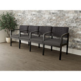 Lenox Wood Waiting Reception 4 Seat Tandem Seating Wood Frame