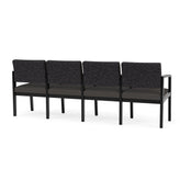 Lenox Wood Waiting Reception 4 Seat Tandem Seating Wood Frame
