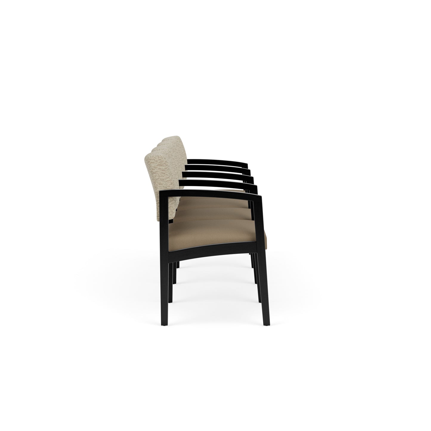 Lenox Wood Waiting Reception 4 Seat Tandem Seating Wood Frame