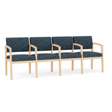Lenox Wood Waiting Reception 4 Seat Tandem Seating Wood Frame