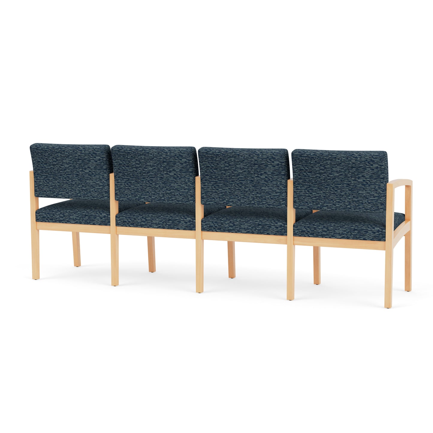 Lenox Wood Waiting Reception 4 Seat Tandem Seating Wood Frame