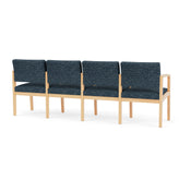Lenox Wood Waiting Reception 4 Seat Tandem Seating Wood Frame