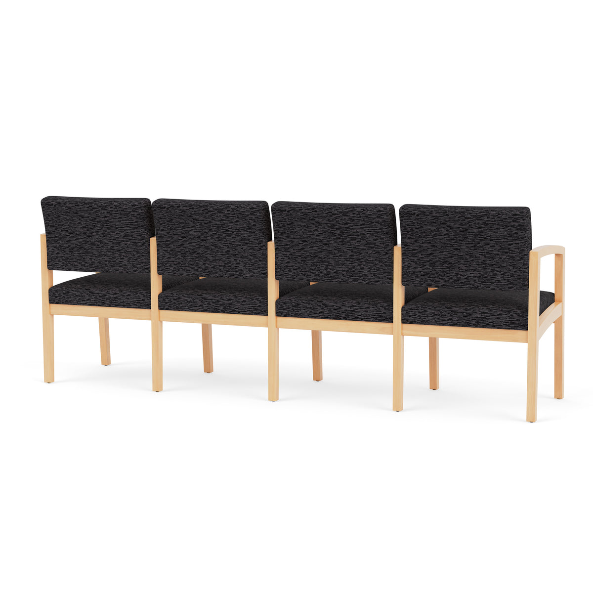Lenox Wood Waiting Reception 4 Seat Tandem Seating Wood Frame
