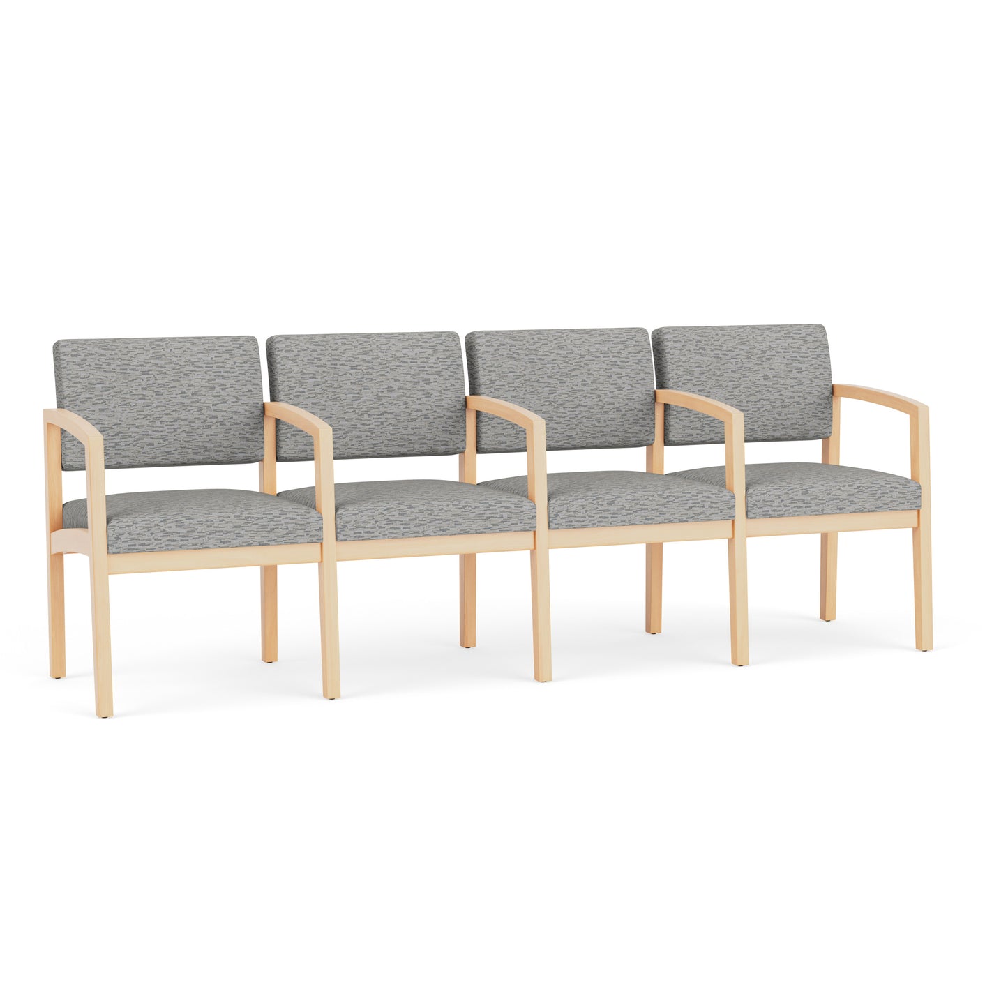 Lenox Wood Waiting Reception 4 Seat Tandem Seating Wood Frame