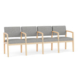 Lenox Wood Waiting Reception 4 Seat Tandem Seating Wood Frame