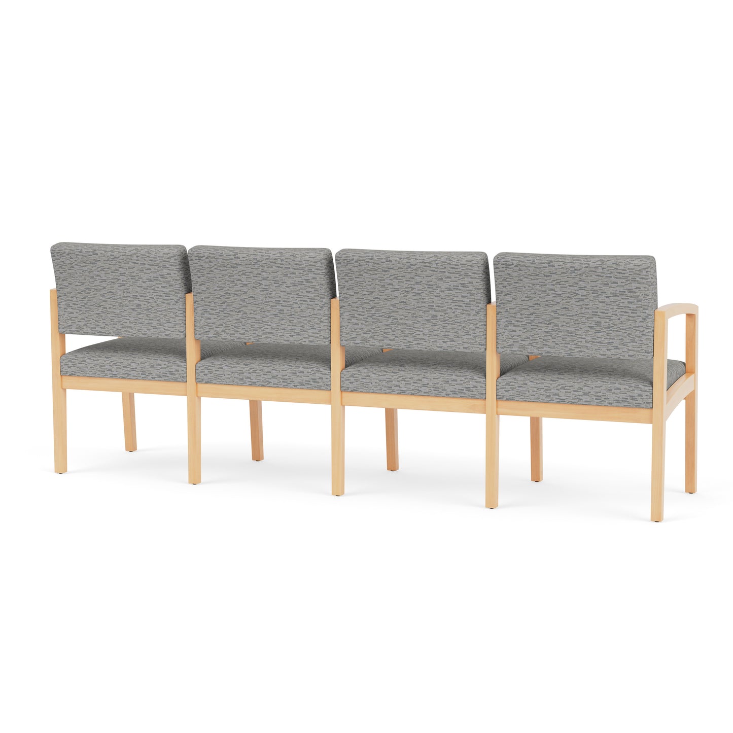 Lenox Wood Waiting Reception 4 Seat Tandem Seating Wood Frame