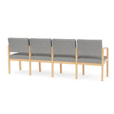 Lenox Wood Waiting Reception 4 Seat Tandem Seating Wood Frame