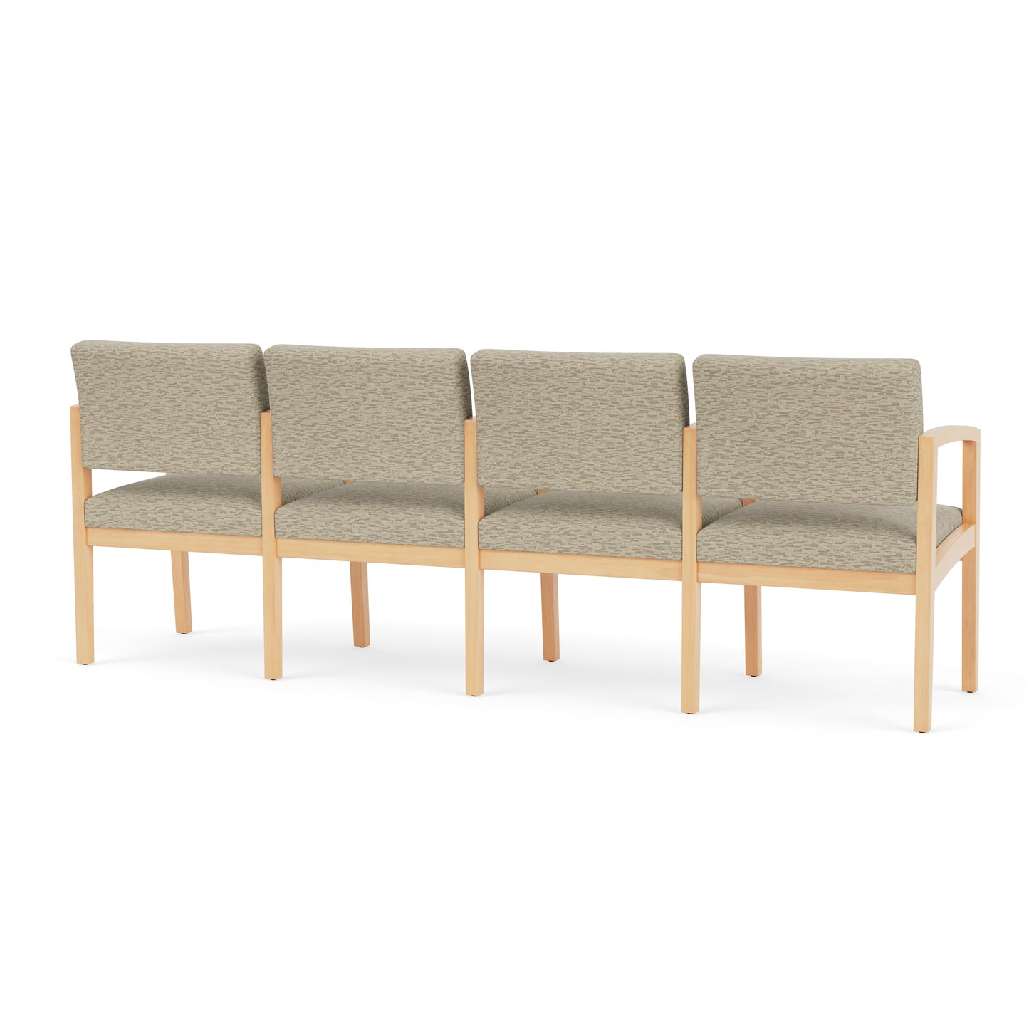 Lenox Wood Waiting Reception 4 Seat Tandem Seating Wood Frame