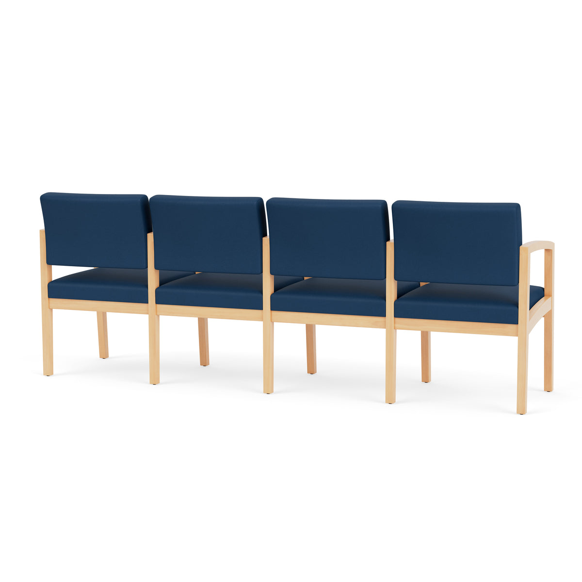 Lenox Wood Waiting Reception 4 Seat Tandem Seating Wood Frame