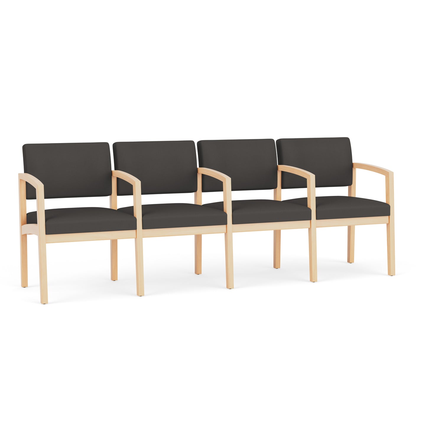 Lenox Wood Waiting Reception 4 Seat Tandem Seating Wood Frame