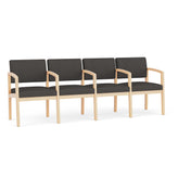 Lenox Wood Waiting Reception 4 Seat Tandem Seating Wood Frame