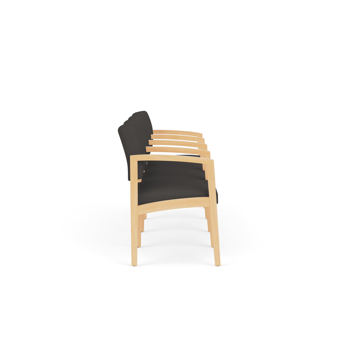 Lenox Wood Waiting Reception 4 Seat Tandem Seating Wood Frame
