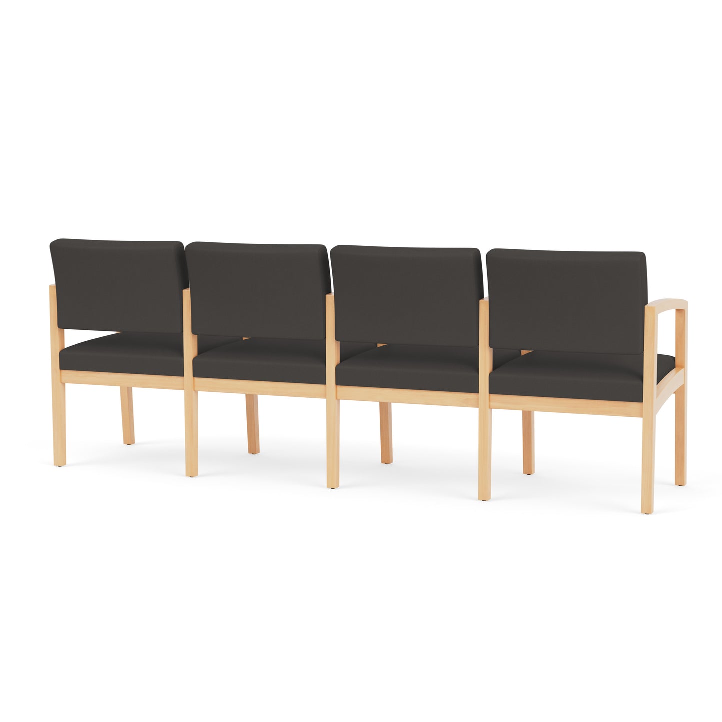Lenox Wood Waiting Reception 4 Seat Tandem Seating Wood Frame
