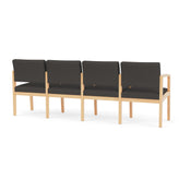 Lenox Wood Waiting Reception 4 Seat Tandem Seating Wood Frame